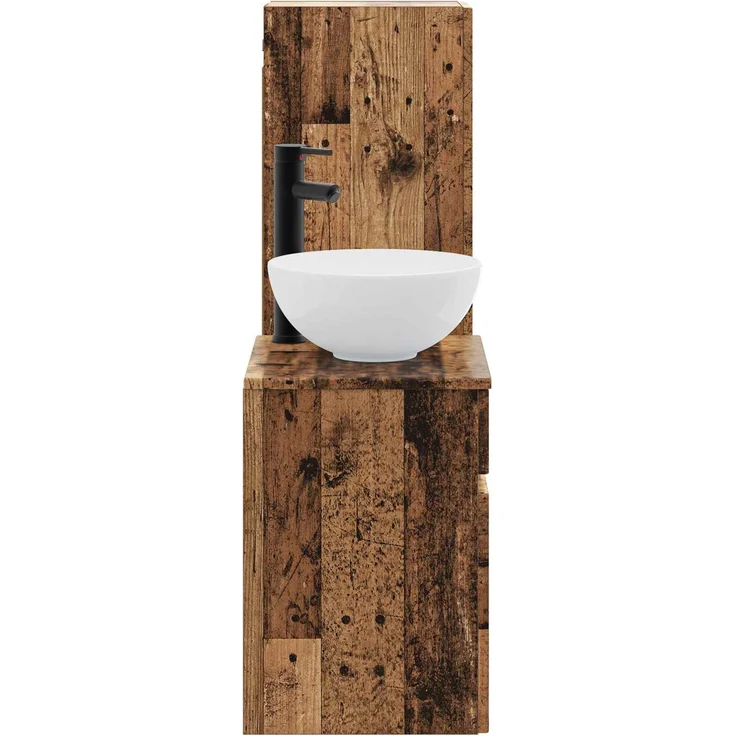 vidaXL Badezimmerschrank-Set 2 stk. Altholz 33 x 34,5 x 100 cm 3406141 – Bild 4