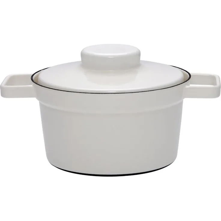 Riess Topf Aromapot mit Deckel Light Grey Ø20cm 1,75 L Emaille mit 2 Griffe