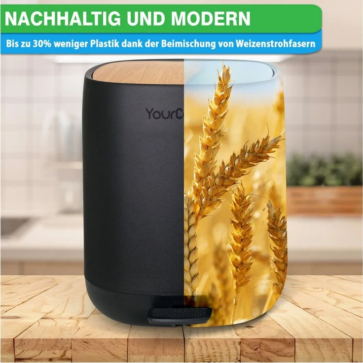 YourCasa Mülleimer YourCasa® Mülleimer Bad [5L] - Badmülleimer Badezimmer Kosmetikeimer, Fassungsvermögen 5L, 30% weniger Plastik – Bild 2
