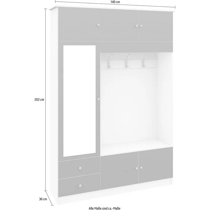 borchardt Möbel Garderobenschrank Kompakta Höhe 202 cm – Bild 3