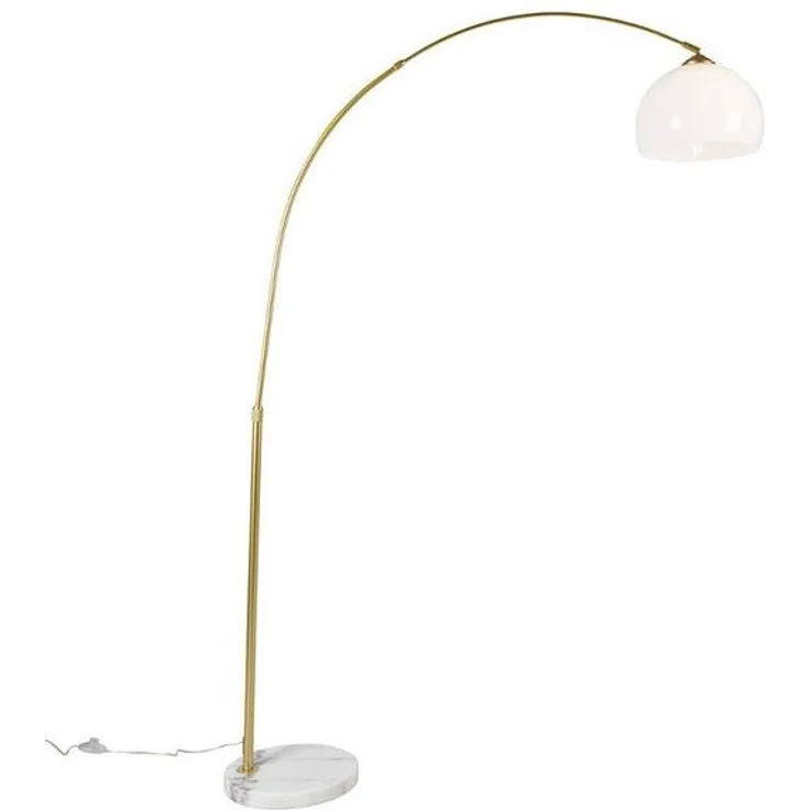 Qazqa Stehlampe Arc-basic, LED wechselbar, E27, Messing, Modern, Stahl, 1-flammig – Bild 4