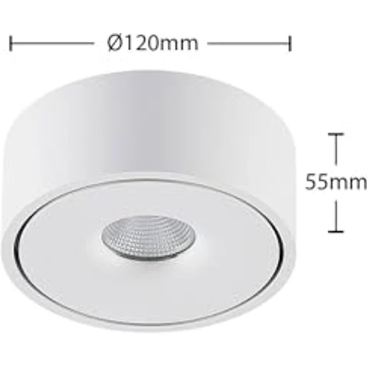 Arcchio LED Deckenleuchte Rotari, moderne 1-flammige Lampe in Weiß aus Aluminium, energiesparend für Flur und Wohnräume – Bild 4