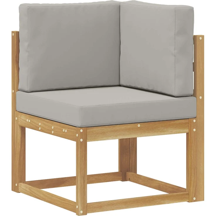 vidaXL Outdoor-Sofagarnitur mit Kissen 6 pcs Weiß und Hellgrau 3387690 – Bild 4