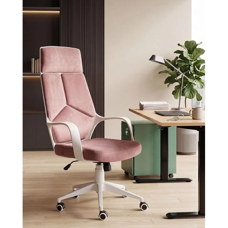 Bürostuhl DELIGHT Samtstoff Pastellrosa – Bild 2