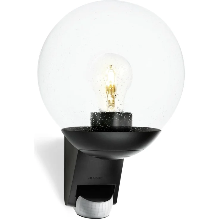 Steinel Außenwandleuchte L 585 S schwarz, 180°-Bewegungsmelder, E27-Fassung, max. 60 W, Glas, IP44 – Bild 1