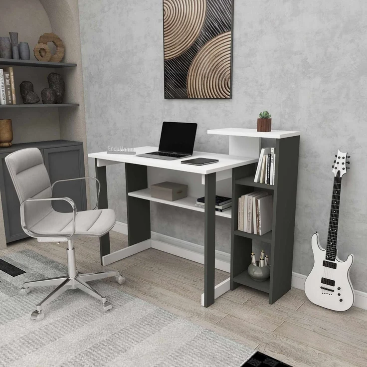 Skye Decor 'Saye - Anthracite, White' Schreibtisch, Anthrazit / Weiß, 106 x 92,5 x 50 cm – Bild 4