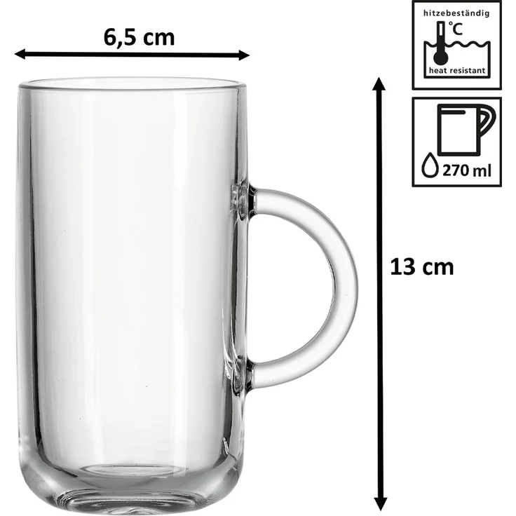 Ritzenhoff & Breker Marco Latte Macchiato / Glühwein Glas 270 ml 6er Set – Bild 2