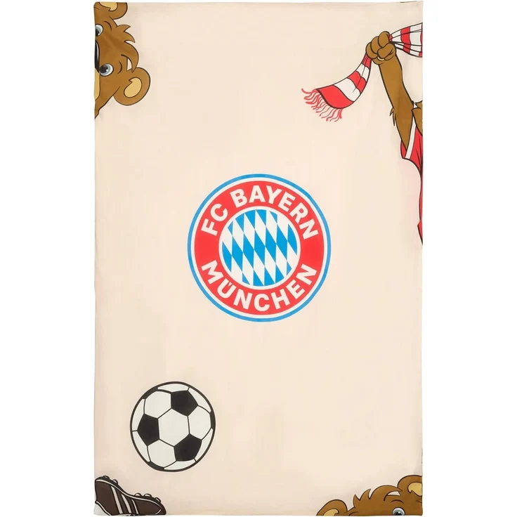 BERONAGE Kinderbettwäsche FC Bayern München Berni Maskottchen Bettwäsche Linon / Renforcé, Baumwolle, 2 teilig, 135x200 cm 80x80 cm – Bild 2