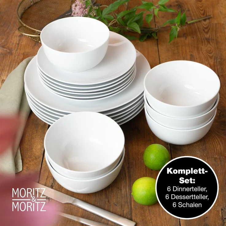 Moritz & Moritz BASIC 18tlg Geschirrset weiß – Bild 4