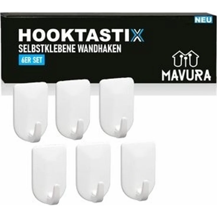 MAVURA Klebehaken MAVRALiving XXL Selbstklebende Wandhaken bis 2KG Ohne Bohren [6er Set] – Bild 6