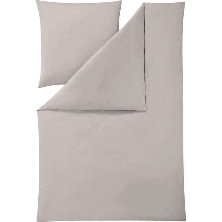 Estella Mako Interlock Jersey Bettwäsche Uni Takoma | Kissenbezug einzeln 80x80 cm | silber