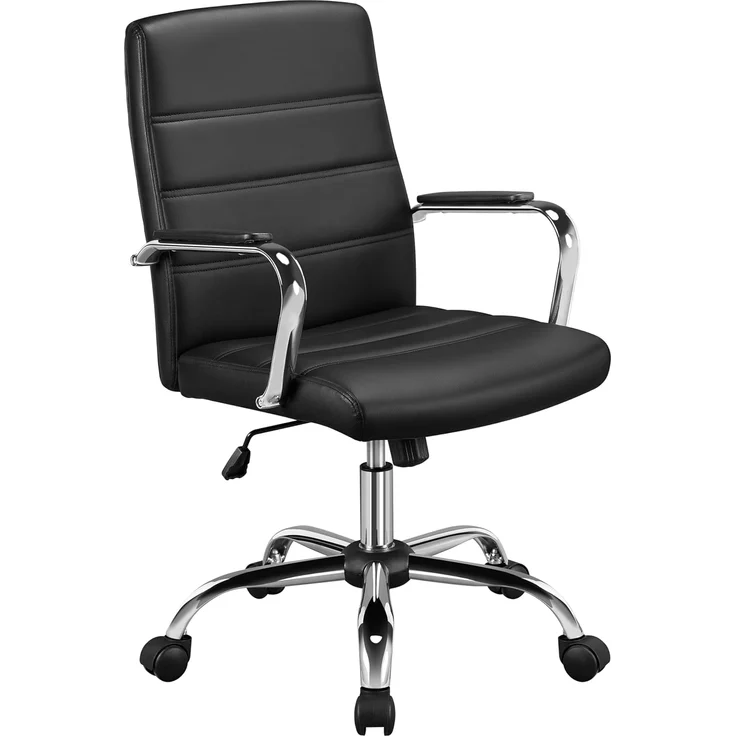 Yaheetech Schreitischstuhl ergonomisch Bürostuhl mit Armlehnen Home-Office Stuhl Drehstuhl mit Rollen Arbeitsstuhl mit Rückenlehne für Büro/Arbeitszimmer Schwarz