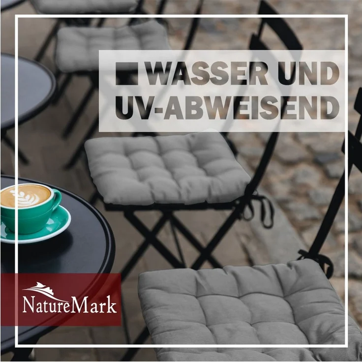 NatureMark Sitzkissen Sitzkissen 40 X 40 CM, Universal Sitzpolster Kissen, schadstoffgeprüft, Silber grau – Bild 3
