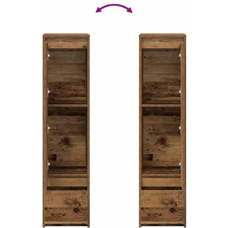 vidaXL Highboard Altholz-Optik 29,5x34x119,5 cm Holzwerkstoff 861659 – Bild 4