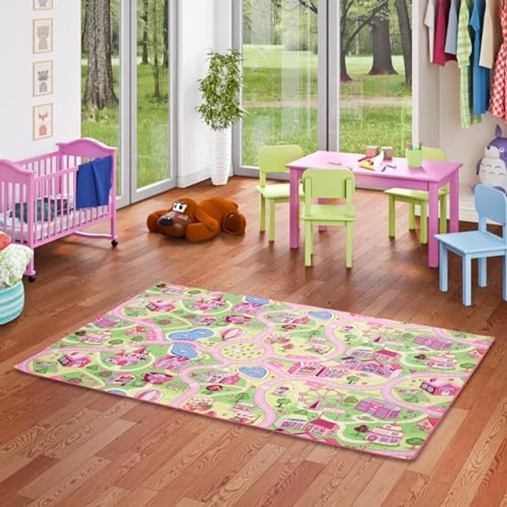 Snapstyle Kinderteppich Kinder Spiel Teppich Girls Village, Rechteckig, Höhe: 4 mm – Bild 2