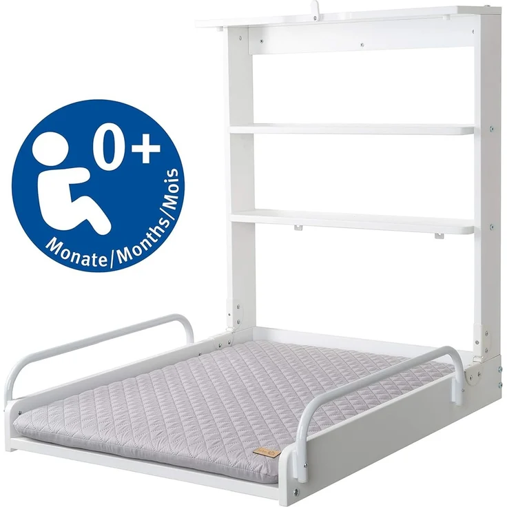 roba Wandwickelregal & Wickelauflage 'roba Style' grau - Wickelregal klappbar & platzsparend - Weiß – Bild 3