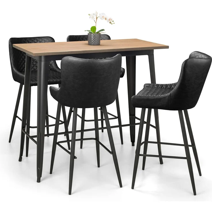 Julian Bowen Luxuriöser Barhocker aus Kunstleder - Schwarz – Bild 5