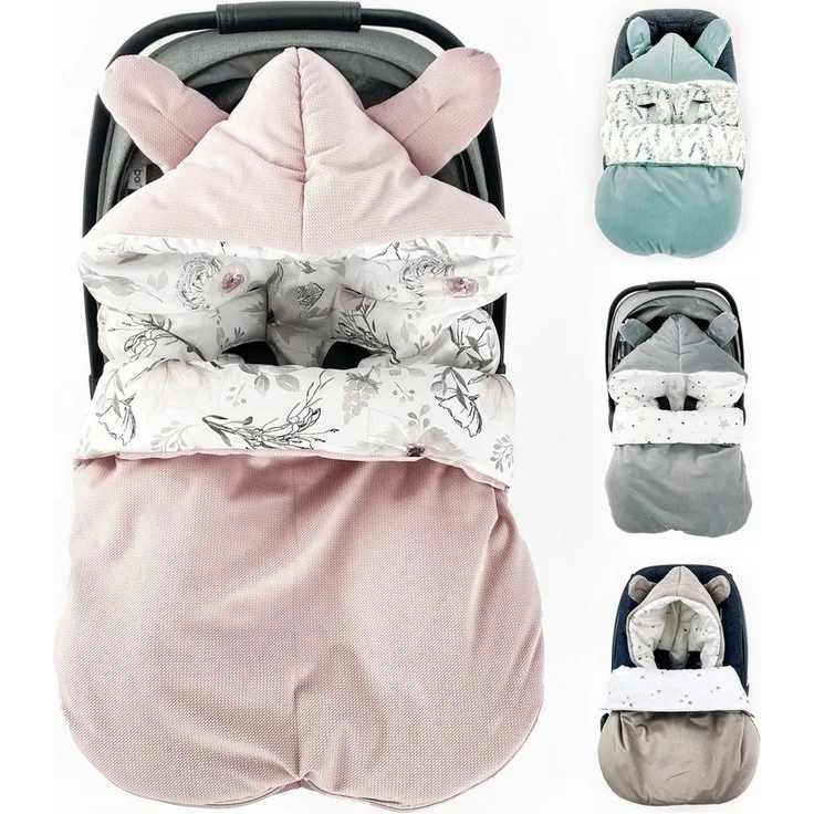 BABEES Fußsack BABYFUßSACK für Babyschale Frühling Übergang warm mit Füllung, Einschlagdecke Fußsack Schlafsack Baby Kinderwagen GANZJÄHRIG