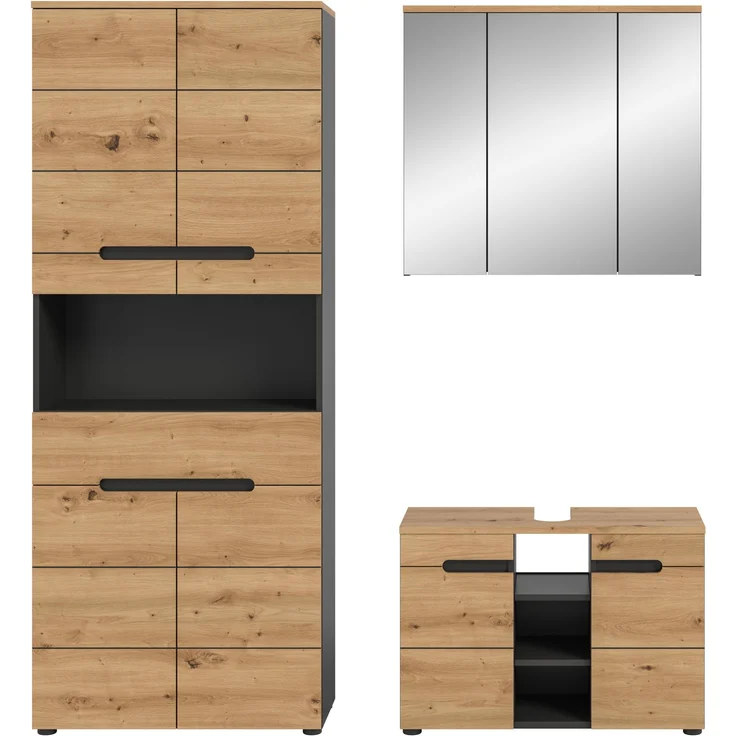 Xonox Canu Badkombination (B/H/T: 171x193x34 cm) in Basalt grau Nachbildung und Artisan Nachbildung – Bild 2