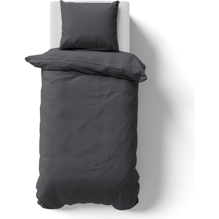 Soma Renforcé Bettwäsche 135x200 cm Bettbezug 135x200 cm Kopfkissenbezug 80x80 cm uni anthrazit – Bild 5