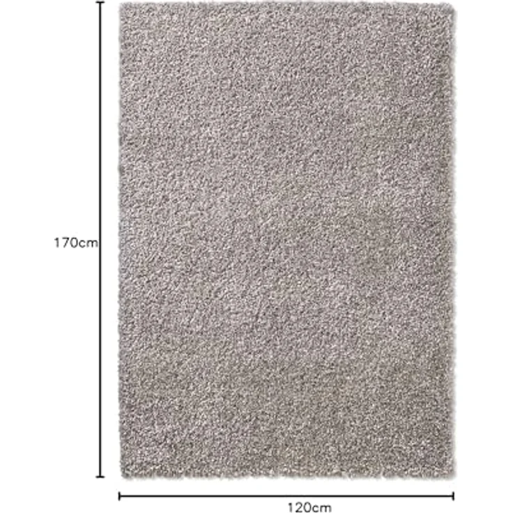 TaraCarpet Langflor-Teppich Venezia Shaggy, rechteckig, Höhe: 35 mm, Hochflor Shaggy Uni Grau Wohnzimmer Schlafzimmer 120x170 cm – Bild 3