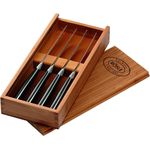RÖSLE Steakmesser Set 4-teilig, Edelstahl 18-10, inkl. praktischer Holzbox