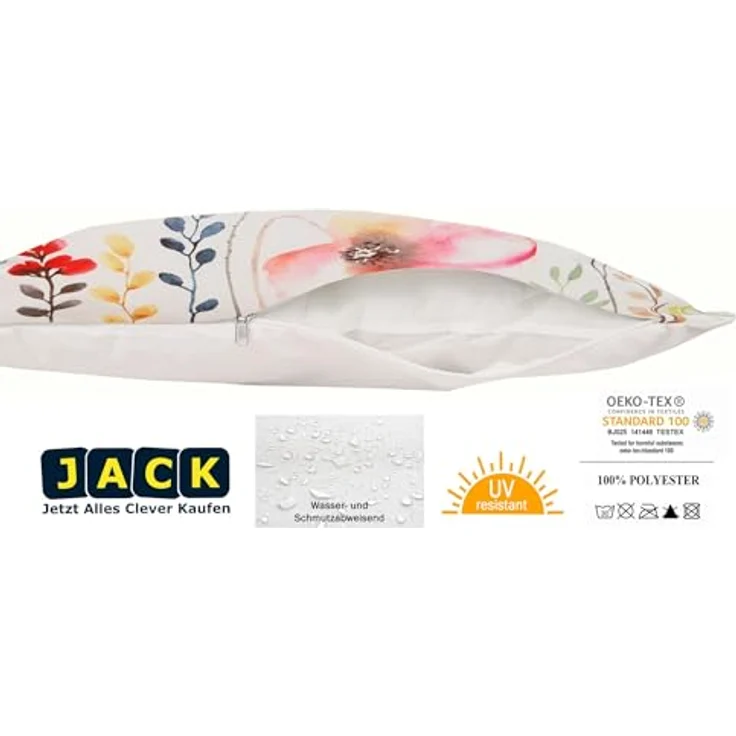 JACK Dekokissen Outdoor Lounge Kissen 30x50cm Motiv inkl. Füllung, mit Lotus-Effekt, Robust, Strapazierfähig, für Innen & Außen geeignet – Bild 4