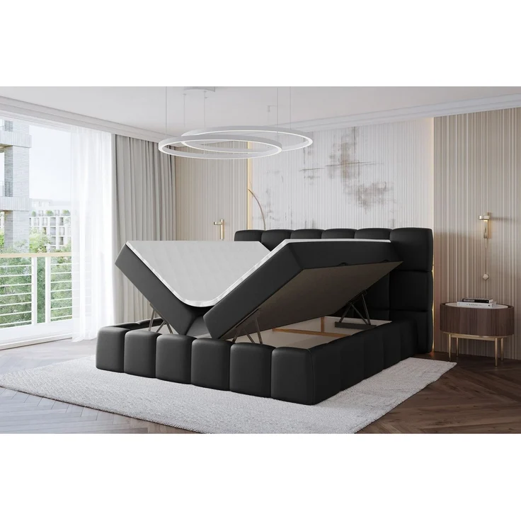 ALTDECOR Boxspringbett AURI (Multipocket-Matratze H4, H3 Matratze Bonellfederung, Topper, Kopfteil) – Bild 3