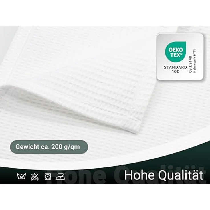 Zollner Kuscheldecke, Weiß, 150x200 cm, Oeko-Tex® Standard 100, 100% Baumwolle, waschbar bis 60°C – Bild 5