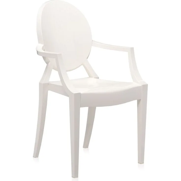 Kartell Louis Ghost, Stuhl, 2er-Satz, Weiß Glänzend