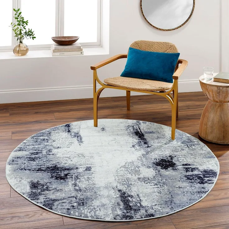 Livabliss Teppich HELSINKI, rund, Höhe: 11 mm, Designerteppich in Marmor Optik, Kurzflor Wohnzimmerteppich/Läufer