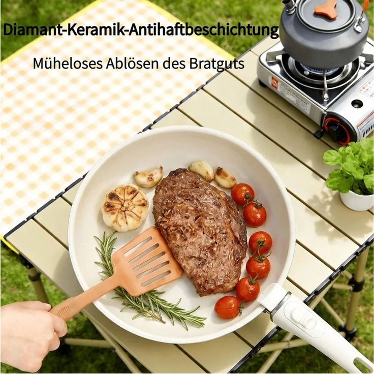 FOHERE Pfannen-Set Topfset 4-teiliges Antihaft-Pfannenset mit abnehmbarem Griff, (Set, 4-tlg) – Bild 4