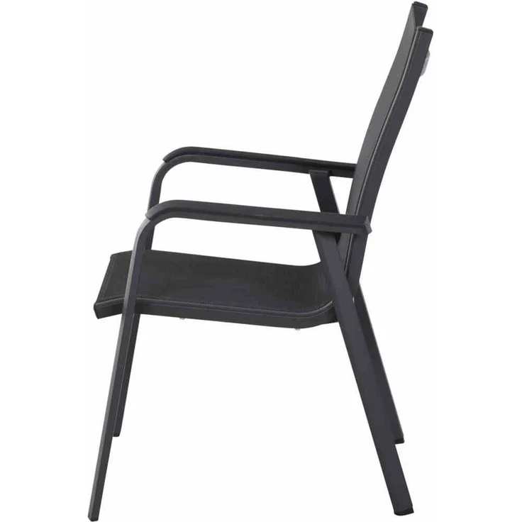 Siena Garden Tesoro Stapelsessel Alu Textilbezug silber schwarz – Bild 3