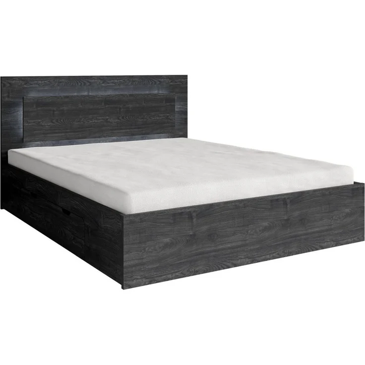 Lukas Möbel Komplettschlafzimmer Komplettschlafzimmer Togo in Anthrazit 5-teilig, Bett mit Bettkasten, Kleiderschrank mit Spiegeln, 5-teilig, Schwarz – Bild 3
