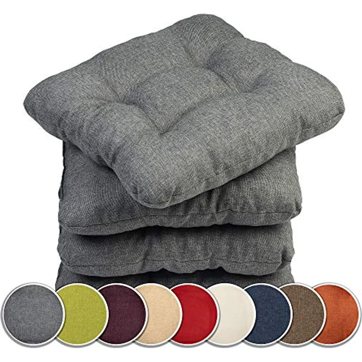 sunnypillow Stuhlkissen 4er Set Stuhlkissen 40x40 cm Bequeme 8cm, Polsterauflage Auflage für Stühle / Bänke – Bild 2