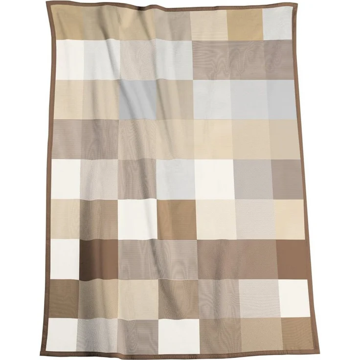 Wohndecke Pure Cotton Karo beige, karierte Baumwolldecke in 150x200, Biederlack, Made in Germany,nachhaltig produziert – Bild 2