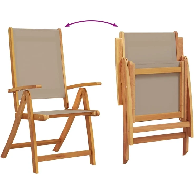 vidaXL Gartenstühle 2 Stk. Klappbar Massivholz Akazie und Textilene 4008423 – Bild 7