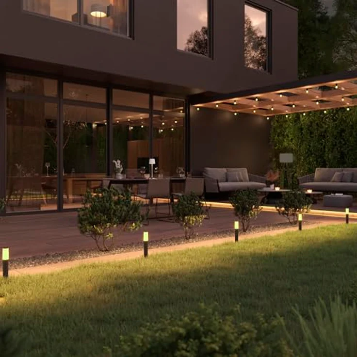 tint 5er-Set Smarte Outdoor LED Wegeleuchten LINO, Steuerbar per Alexa und Bluetooth, RGB sowie warm- und kaltweißes Licht (1800-6500 K), spritzwassergeschützt (IP44) – Bild 2