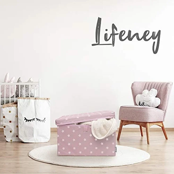 LIFENEY 2-Set Aufbewahrungsbox Kinder (37x25x21cm) I Aufbewahrungskorb für Kinderzimmer und Wohnbereich I Kinder Aufbewahrungskiste (Rosa) – Bild 8