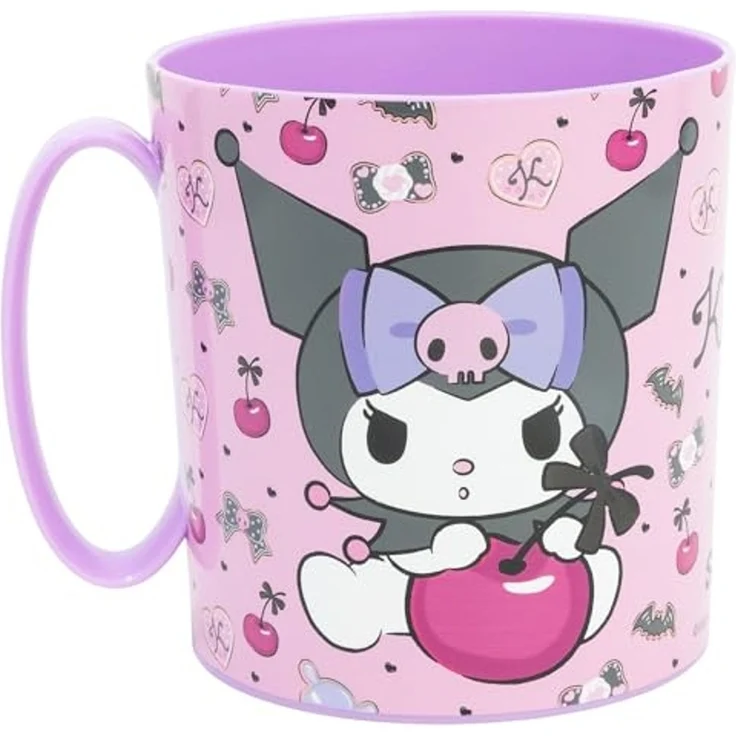 Hello Kitty Becher Mikrowellengeeigneter Kunststoffbecher 390 ml – Motivbecher für Kinder – Bild 1