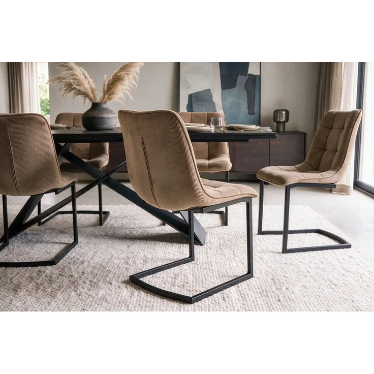riess-ambiente Freischwinger MIAMI taupe/schwarz - Microfaser, Metall, Industrial, Ziersteppung (1 St), modern & strapazierfähig - ideal für Wohn- & Esszimmer od. Home Office – Bild 4