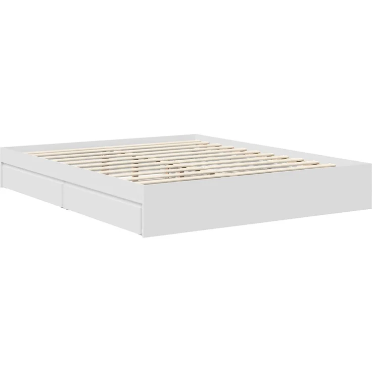 vidaXL Aufbewahrungsbett mit Kopfteil Weiß 160 x 200 cm Holzwerkstoff 3411187 – Bild 5