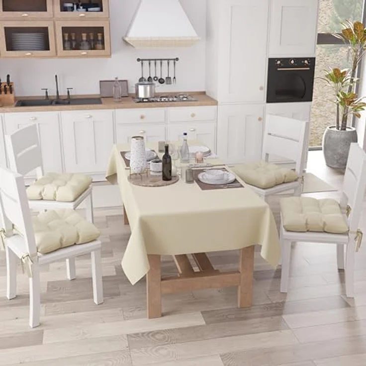 Petti Artigiani Italiani - Tischdecke, Küchentischdecke aus Baumwolle, einfarbig, Sand X15 Plätze (140 x 300 cm) – Bild 4
