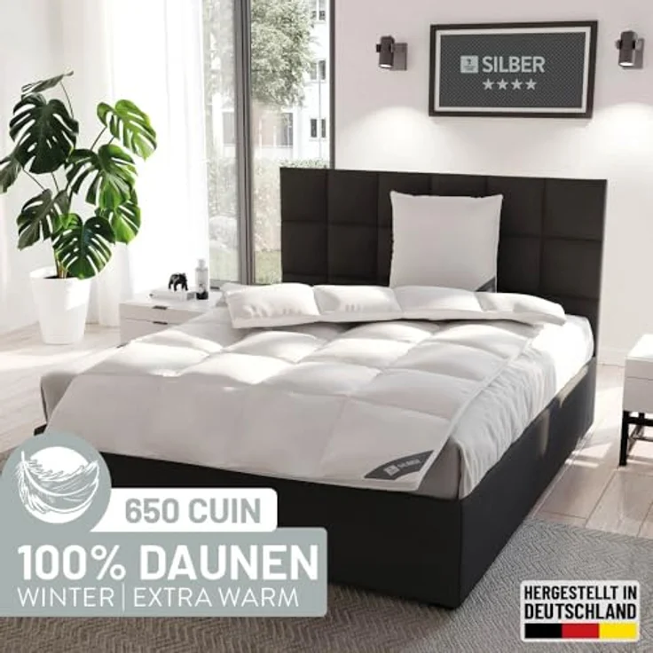 Spessarttraum Daunen Kassettendecke Silber extra warm, Füllung: 100% Daunen|155x220 cm – Bild 3