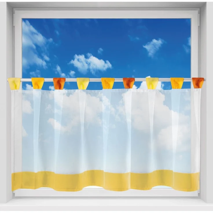 Bistrogardine mit Schlaufen ca. 150x45 cm Auswahl: gelb - orange – Bild 2