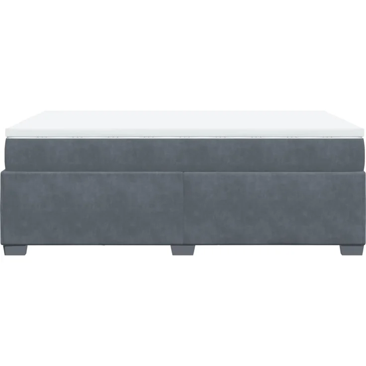 vidaXL Boxspringbett mit Matratze Dunkelgrau 120x200 cm Samt 3285276 – Bild 8