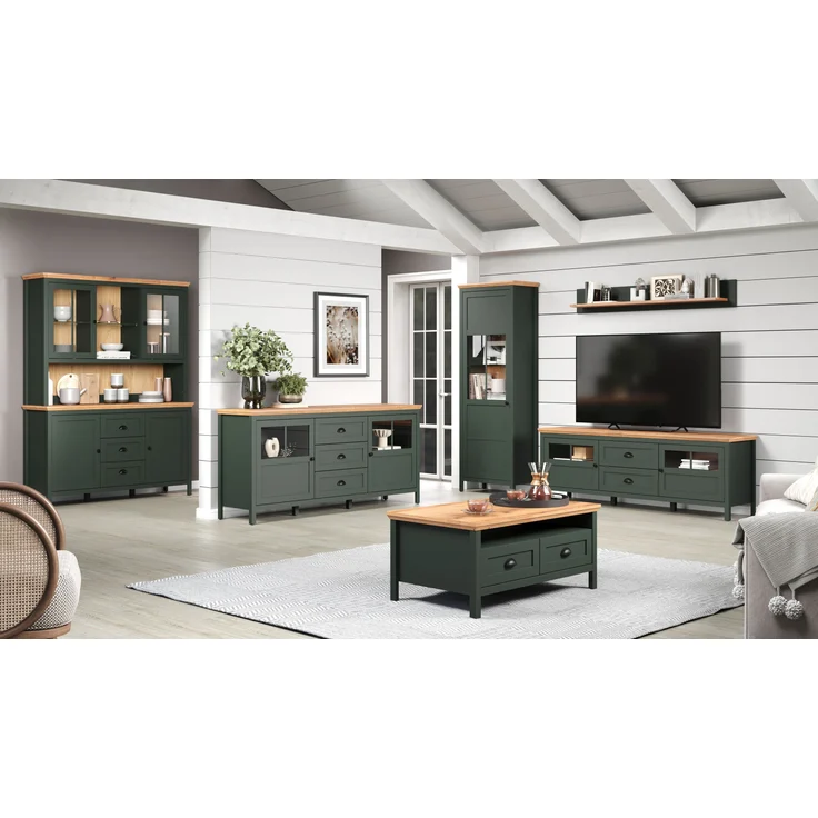 Kommode >Stanton< in Tannengrün / Eiche - 146x86x45cm (BxHxT) – Bild 4