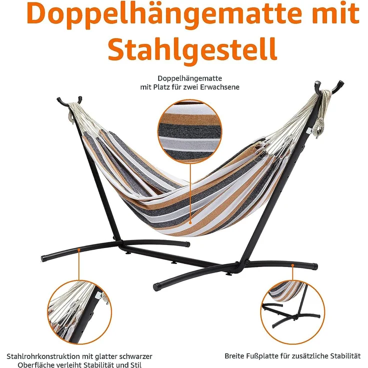 AmazonBasics - Hängematte mit Gestell, Stoff – Bild 4