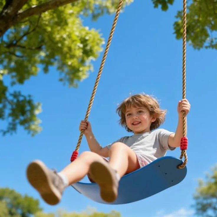 EXTSUD Schaukel Outdoor, Elastischer Kinderschaukel Eva weichen Bord U-Schaukel Brettschaukel Schaukelsitz Schaukelbrett Garten Spielzeug Kinder, Blau – Bild 6