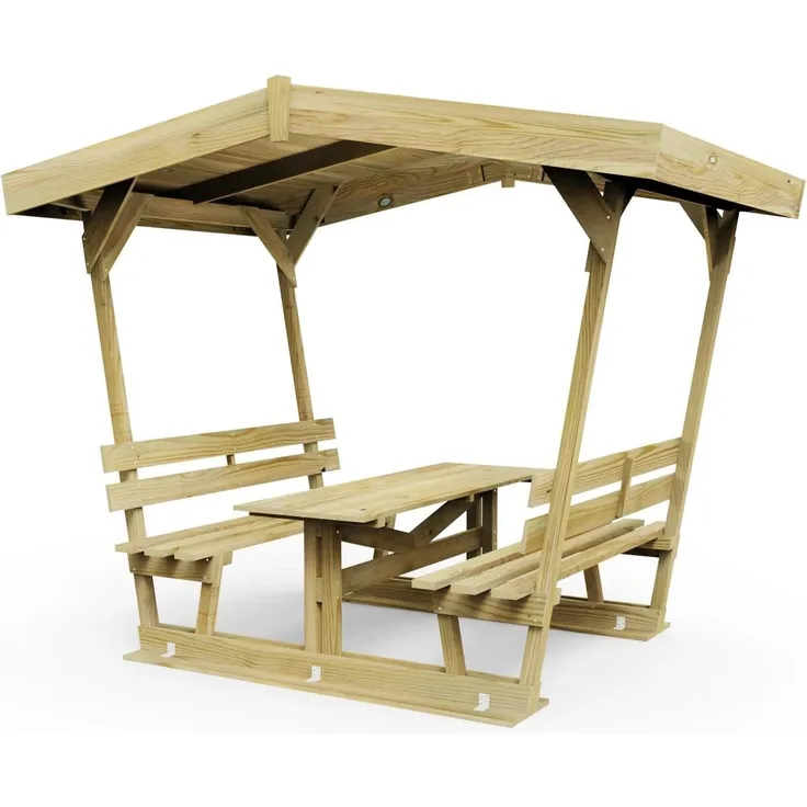 WEKA Sitzlaube 662 Gartenpavillon aus Holz in Grün Gartenhütte Gartenlaube